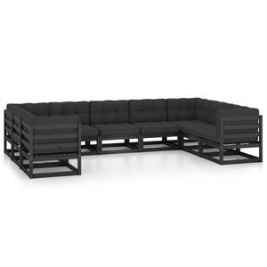 Salon de jardin 3009775-2 (lot de 9) Anthracite - Noir