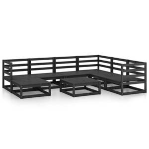 Garten-Lounge-Set (8-teilig) 3009814-1 Schwarz - Massivholz - Holzart/Dekor - 70 x 30 x 70 cm