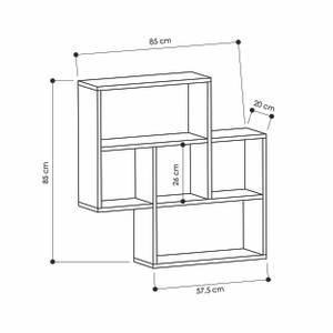 Wandregal MAYBE - Eiche-Weiß Braun - Weiß - Holzwerkstoff - 85 x 85 x 20 cm