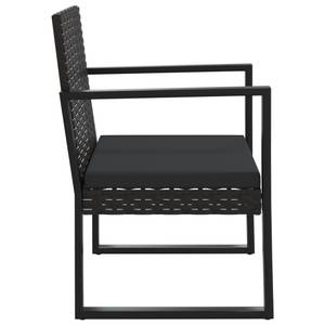 Garten-Lounge-Set (3-teilig) 319198 Schwarz - Metall - Polyrattan - 51 x 73 x 57 cm