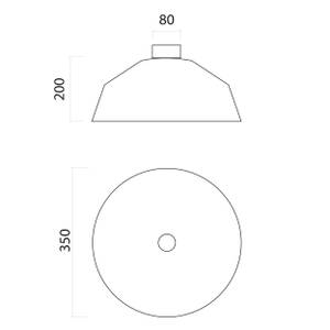 Plafonnier Tokyo Argenté - Blanc - Abat-jour diamètre : 35 cm