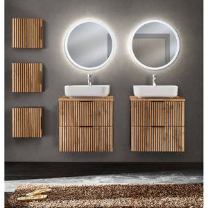 Badmöbel Set XANTEN (7-tlg) Braun - Holzwerkstoff - 190 x 200 x 47 cm