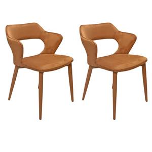 2chaises velours orange accoudoirs SWEET Orange