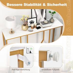 Eingangstisch JV11188WH Gold - Holzwerkstoff - 30 x 80 x 110 cm