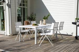 Ensemble de jardin Togo Blanc - Bois massif - 200 x 100 x 75 cm