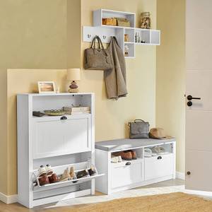 Wandgarderobe FHK17-W Weiß - Holzwerkstoff - 110 x 53 x 15 cm