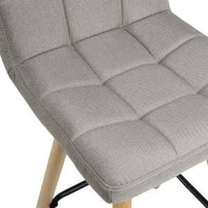 Barhocker Svenja (2er Set) Grau - Massivholz - Textil - 40 x 96 x 44 cm