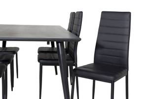 Essgruppe Dipp 51 (7-teilig) Schwarz - Massivholz - 90 x 75 x 180 cm