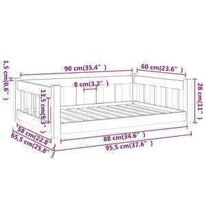 Hundebett 833256 Weiß - 65 x 95 cm