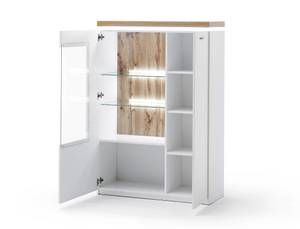 Highboard Claire 14 mit LED Weiß - Holzwerkstoff - Holzart/Dekor - 98 x 143 x 38 cm