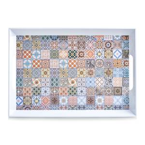 Melamintablett "Mosaik", Melamin, Dekor Weiß - Kunststoff - 35 x 5 x 50 cm