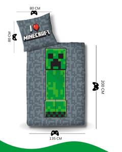 Kinderbettwäsche Minecraft 2-tlg. Schwarz - Grün - Textil - 135 x 200 x 1 cm