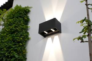 LED Außenleuchte Dakar Grau - Metall - 10 x 11 x 18 cm