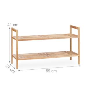 2 x Schuhregal stapelbar Walnuss Braun - Holzwerkstoff - 69 x 41 x 27 cm