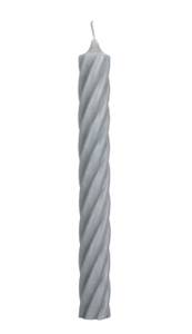 Stabkerze Twist silber grau 250/28 Grau - Wachs - 3 x 25 x 3 cm