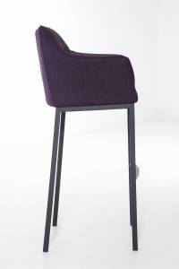 Tabouret de bar Damaso Lot de 2 Mauve - Noir