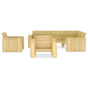 Garten-Sofagarnitur Braun - Massivholz - Holzart/Dekor - 75 x 31 x 75 cm