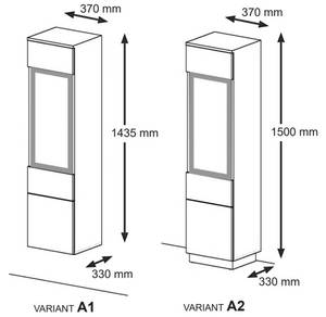 Armoire vitrine AURA 37x33x150 Beige - Noir - Bois manufacturé - Matière plastique - 37 x 150 x 33 cm