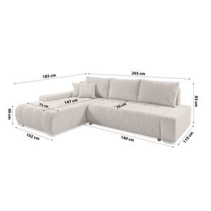 Ecksofa Eckcouch Tragel L Form Sofa Beige - Ecke davorstehend links