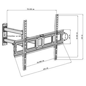 TV-Wandhalterung C94 Schwarz - Metall - 64 x 43 x 7 cm