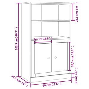 Highboard DE3699 Eiche Schwarzbraun Dekor