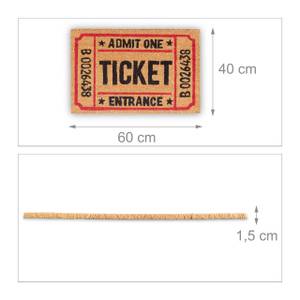 Paillasson Tickets d’entrée fibres coco Noir - Marron - Rouge - Fibres naturelles - Matière plastique - 60 x 2 x 40 cm