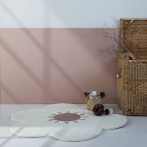 DAISY tapis enfant fleur Beige - Fibres naturelles - Textile - 90 x 2 x 90 cm