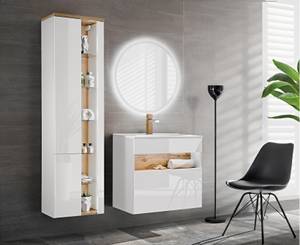 Armoire sous lavabos BAHAMA CUW60 1D Blanc - Bois manufacturé - Matière plastique - 60 x 68 x 46 cm