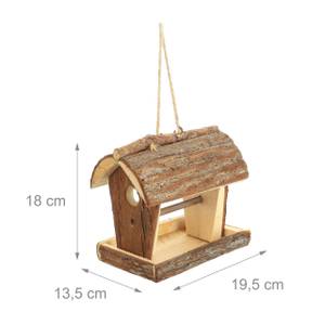 Holz Vogelfutterhaus zum Aufhängen Braun - Holzwerkstoff - 14 x 18 x 20 cm