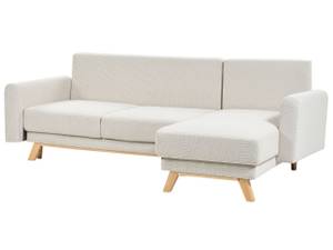 Ecksofa SIRO Beige - Creme - Eiche Hell - Armlehne davorstehend rechts - Ecke davorstehend links - Schlaffunktion davorstehend links