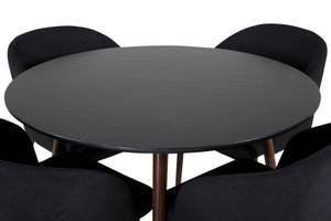 Essgruppe Plaza 37 (5-teilig) Schwarz - Massivholz - 100 x 75 x 100 cm