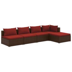 Garten-Lounge-Set (5-teilig) 3013632-5 Braun - Rot - Rotbraun