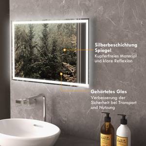 Badezimmerspiegel 834-032V91SR Silber - Glas - 70 x 4 x 50 cm