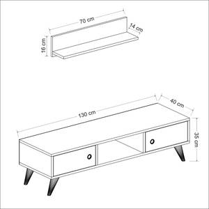 Fernsehtisch - Regal Egebjerg Weiß - Holzwerkstoff - 130 x 35 x 40 cm