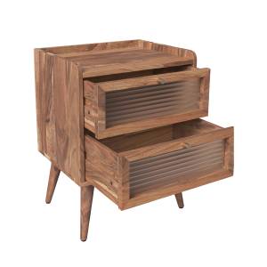 Table de chevet Brune Marron - Bois massif - 45 x 59 x 35 cm