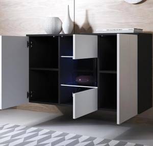 Hängendes Sideboard Luke A2 Schwarz - Weiß - Höhe: 70 cm