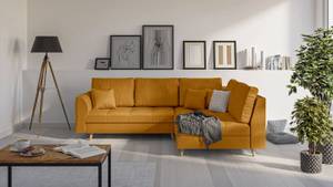 Ecksofa Amber Gelb - Massivholz - Textil - Holzart/Dekor - Holz teilmassiv - 231 x 81 x 161 cm