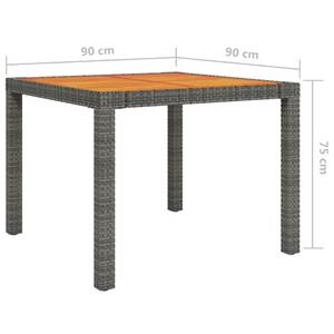 Gartentisch 3011706 Grau - Metall - Kunststoff - Polyrattan - 90 x 75 x 90 cm