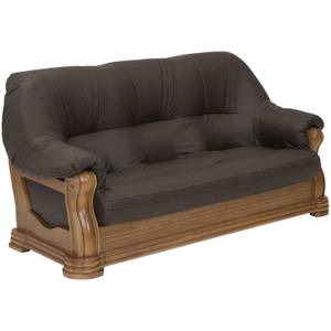 Arkansas Sofa 3-Sitzer Braun - Echtleder - Massivholz - 195 x 95 x 94 cm