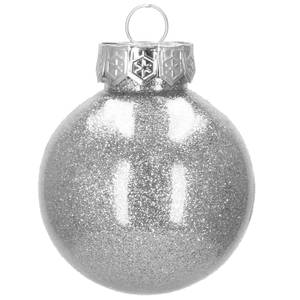 Weihnachtsbaumkugeln Federn 30stk Silber - Kunststoff - 6 x 6 x 6 cm