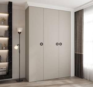 Armoire à portes battantes Como 1 Beige - Noir - 160 x 40 cm