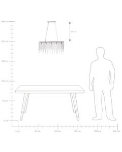 Pendelleuchten CALVELLE Silber - Glas - 65 x 120 x 20 cm