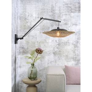 Wandlampe Kalimantan Flat Schwarz - 60 x 55 x 105 cm - Durchmesser: 60 cm - Bambus - Durchmesser Lampenschirm: 60 cm