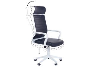 Chaise de bureau LEADER Noir - Blanc - Cuir synthétique