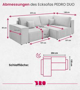 ECKSOFA PEDRO Duo Beige - Ecke davorstehend links