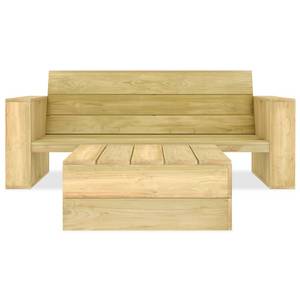 Garten-Sofagarnitur Braun - Massivholz - Holzart/Dekor - 75 x 31 x 75 cm