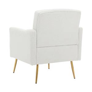 Fauteuil simple Asteria Ⅰ Blanc - Bois manufacturé - Métal - Bois massif - Textile - Bois/Imitation - 61 x 86 x 69 cm