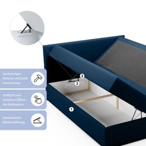 Boxspringbett Doppelbett Pinet Blau - Breite: 180 cm