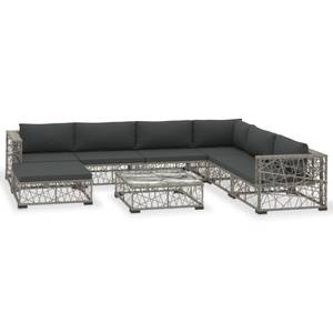 Garten-Lounge-Set Grau - Polyrattan - 74 x 26 x 74 cm