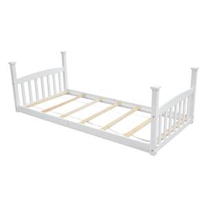 Etagenbett Kinderbett Jupitur Ⅲ Braun - Weiß - Holzwerkstoff - Metall - Massivholz - Holzart/Dekor - 96 x 133 x 208 cm